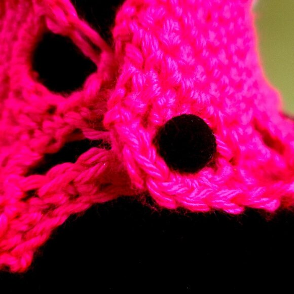 Unique Fashion Crochet Collar, Pink and Black Neck Wrap, Handmade Accessory - Picture 5 of 5